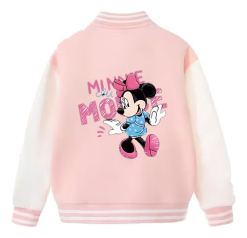 Chaqueta De Béisbol Con Estampado Digital Casual De Minnie M