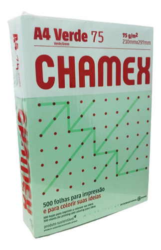 Resma Chamex Papel Color 75 Grs Verde (500 Hojas)