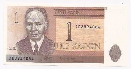 Estonia: Bela  Cédula 1 Kroon  1992 Fe