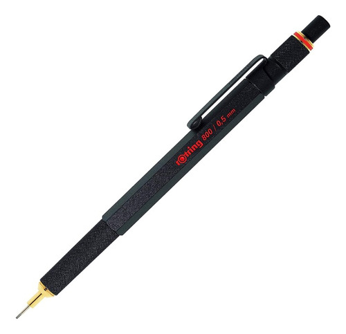 Lápiz Mecánico Retráctil Portaminas Rotring 800, 0.5mm Negro