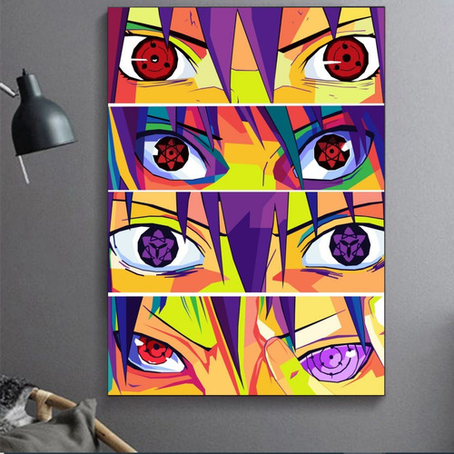 Cuadro Decorativo Sasuke Ojos Sharingan Rinnegan Art 40x60cm