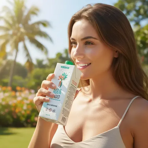 COCO フレッシュクリーン Água De Coco Integral Vitcoco 1 Litro Garrafa - Refresco Verão