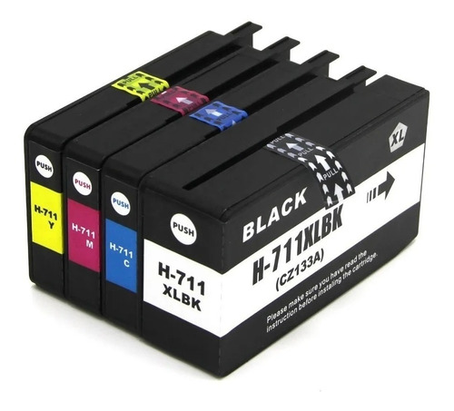 Pack 4 Tintas Opcionales 711xl Bk 711 C/m/y T120 T520 C/iva
