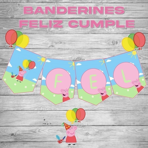 Kit Cumpleaños Peppa Pig Hada Imprimible Editable 