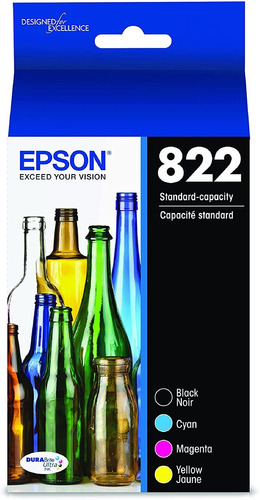  Cartuchos De Tinta Originales Epson T822, 1 Negro Y 3 Color