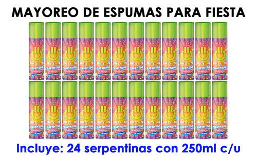 Caja 24 Serpentinas Liquida Lanzador Mayoreo Fiestas Eventos