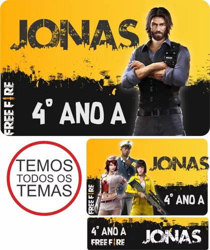 Adesivo Free Fire com nome personalizado