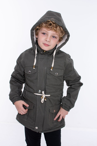 Parka Unisex, Con Corderito Abrigado Y Capucha