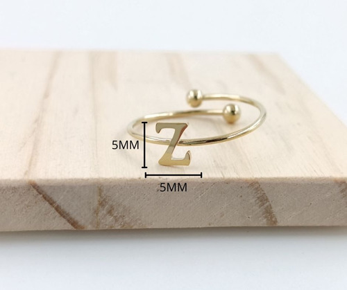 2 Uds De Anillos Con Inicial Acero Inoxidable Vie Or Z Ajustable