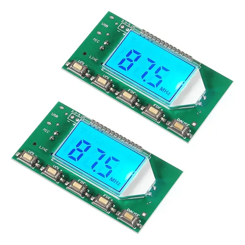 Módulo Transmisor Fm Estéreo 2 Unid 87-108mhz Con Lcd