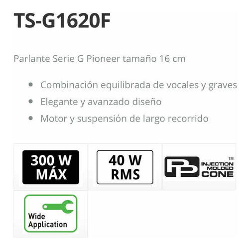 Cornetas Pioneer 6.5 300w 100% Originales
