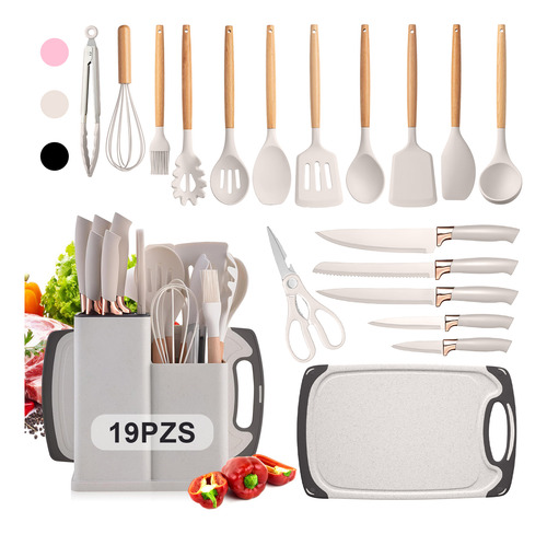 Utensilios De Cocina Silicona Espatulas Y Cuchillos 19 Set