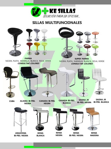 Silla Multifuncional De Barra,cocina, Siberiana Bipiel Negra