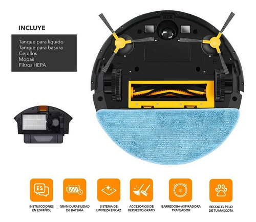 Robot Aspiradora Inteligente Lanix Lxcr 0.35l Barre Trapea