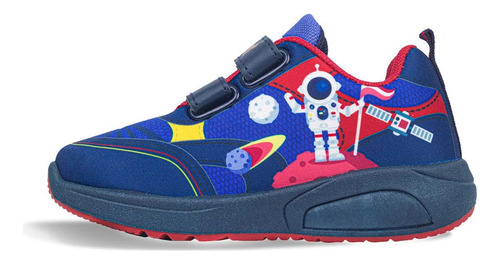 Imagen 4 de 8 de Tenis Con Luces Astronet Azul Para Niño Los Gomosos