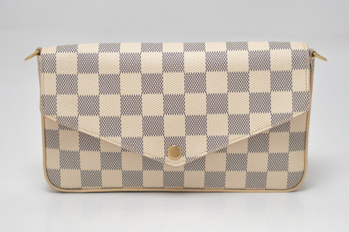 Bolso Louis Vuitton Felicie Damier Azur Canvas Cert Entrupy