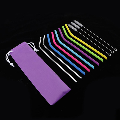 Reutilizables 6pcs Silicona 2pcs Acero Inoxidable 3pcs