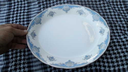 Bandeja Oval Creampetal Grindley England 31 X 26 X 3,5 Alto