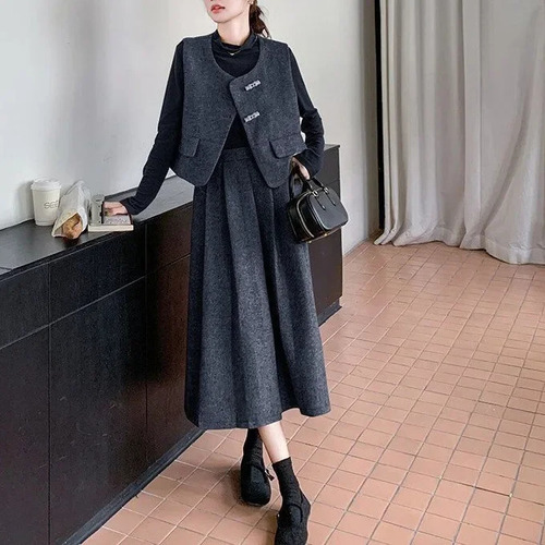 Elegante Conjunto De Tres Piezas Feelsuit De Estilo Coreano