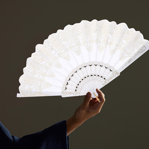 Ventilador De Mano Plegable Grande Con Estampado De Estilo C
