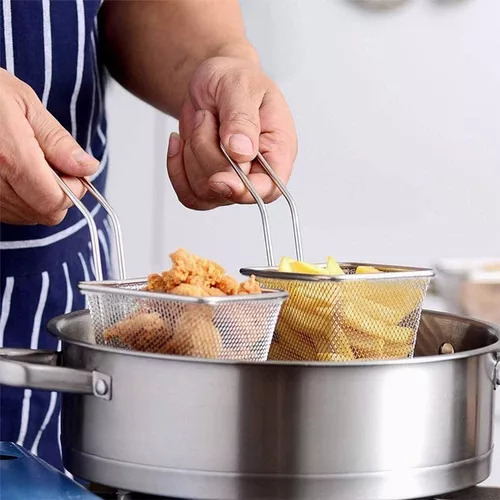 Mini Freidora De 10 Cestas Para Patatas Fritas Con Asa