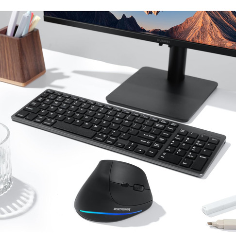 Ratón Inalámbrico Ergonómico Echtpower, Bluetooth Vertical M