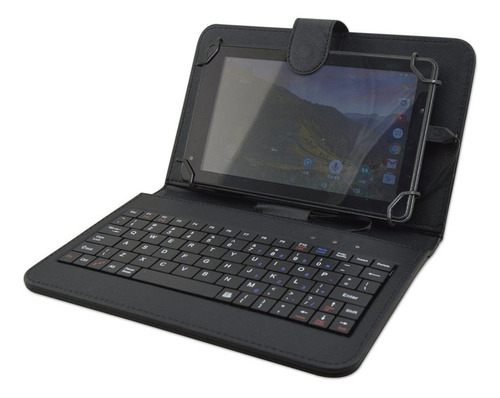 P0b Funda Universal Con Teclado Para Tableta De 7/8 Pulgadas