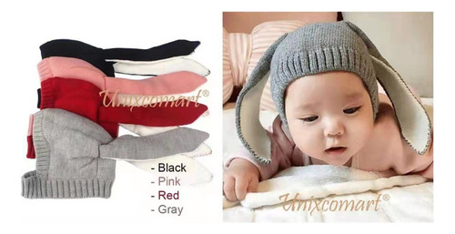 Gorro Tejido A Ganchillo Con Orejas De Conejo For Bebé Y Ni