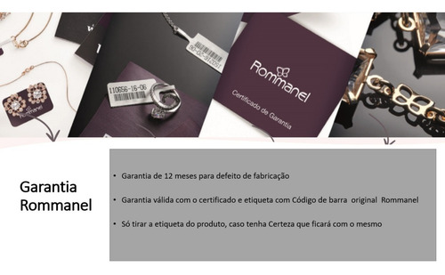 Pulseira Elo Longo Diamantado Com Pino. Rommanel 550453 Vb