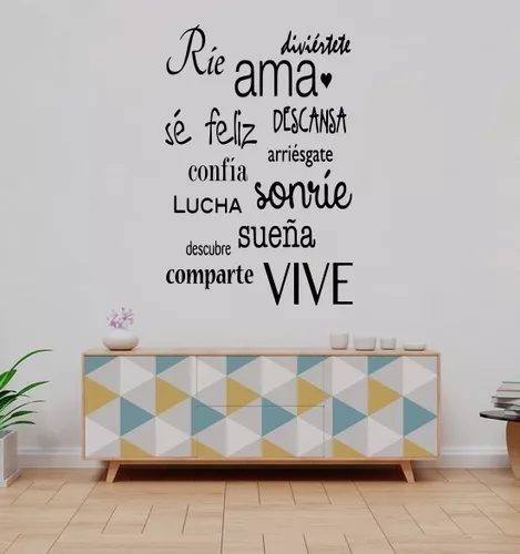 Vinilos Decorativos Vinil Pared Frases Letras Rie Diviertete