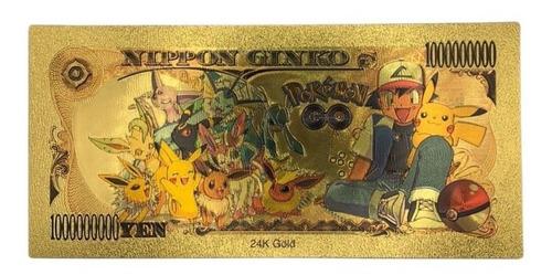Cédula Nota Squirtle Pokemon Comemorativa 1000000000 Yen