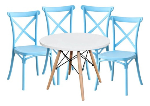 Comedor Infantil 4 Sillas Danubio Kids Mas 1 Mesa Eames