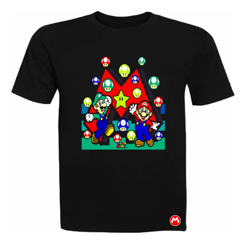 Poleras Mario Bross Y Luigi M/corta, 100% Algodón 