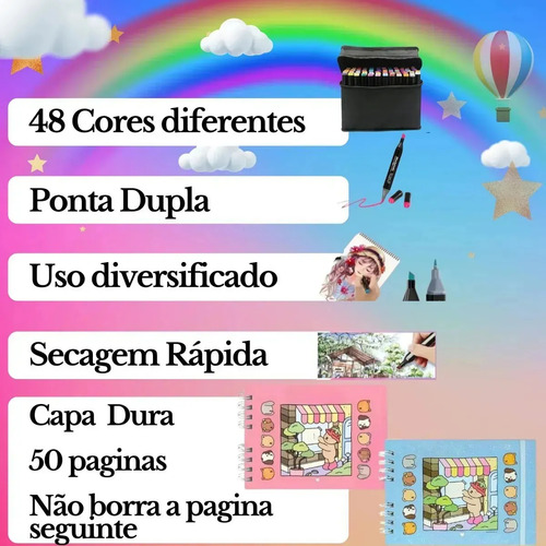 Set De Libros Para Colorear Con 48 Rotuladores De Colores