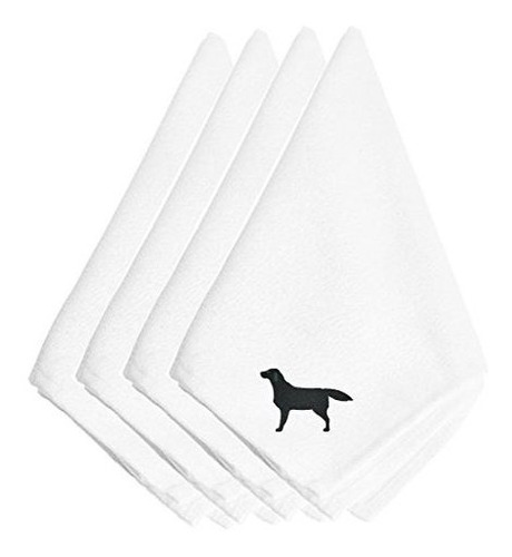 Servilletas Bordadas Lab Black Labrador - Set 4uds