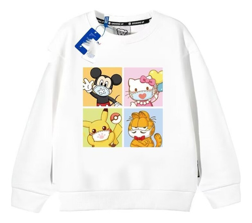 Sudadera De Algodón Con Diseño De Mickey Mouse Hello Kitty C