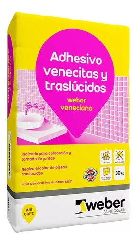 Pegamento Para Venecitas Weber Veneciano 30 Kg Negro Sibaco