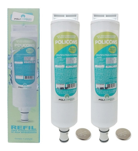 Imagem 1 de 7 de 02 Refil Filtro Purificador Água Consul Bem Estar C/ Bateria
