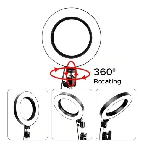 Imagen 10 de 10 de Anillo Aro Luz Led Fotografía 26 Cm + Trípode Ajustable
