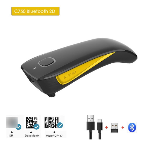 Lector De Código De Barras Netum 2d Compacto Inalámbrico