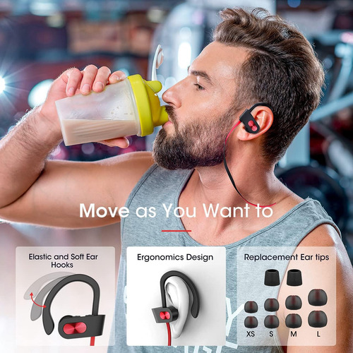 Auriculares Bluetooth V5.0, Flame Running Headphones Horas D