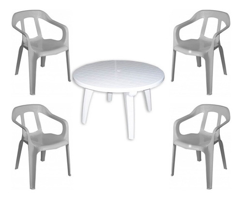 Set De 4 Sillas Milano + Mesa Redonda Reforzada Mascardi