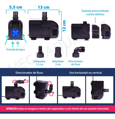 Bomba Motor Dagua Submersa Sunsun Hj2200 2000lh Aquario 110v