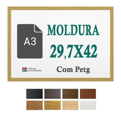 Moldura Cru 29,7x42 Cm Para A3 Impresso Arte Quadro Petg