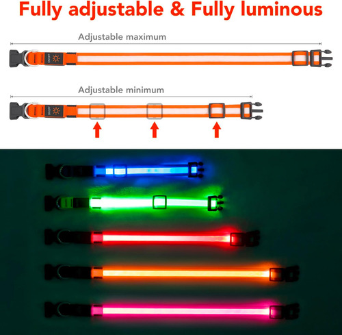 Cuello De Perro Led De Vizpet, Collar De Perro Iluminado Usb