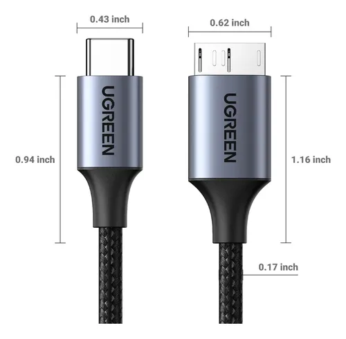 Ugreen 10 Gbps Micro B A Usb C Cables De Disco Duro, 1.5f...