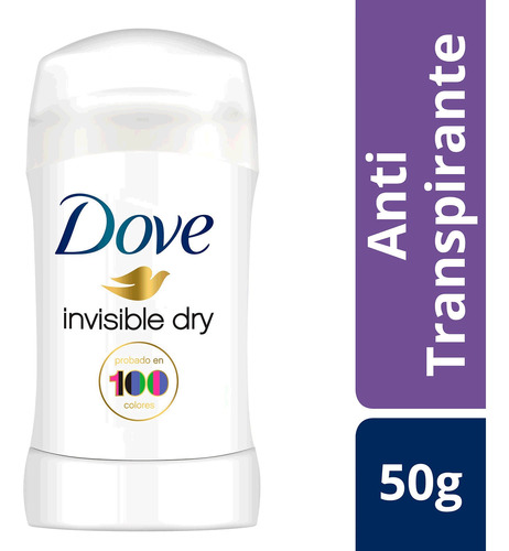 Desodorante Antitranspirante En Barra Dove Invisible Dry 50g