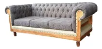 Comprar Sillón Chesterfield Constructor De Símil Cuero De 3 Cuerpos.