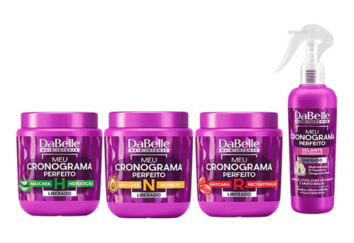 Kit Dabelle Hair Intense Meu Cronograma Perfeito 4 Produtos 