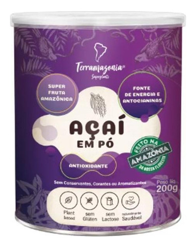 Kit 2x: Açaí Em Pó Sem Glúten Terramazonia 200g